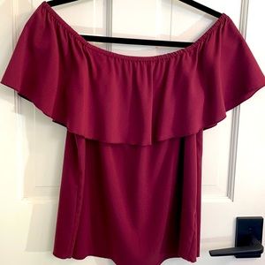 7 For All Mankind off the shoulder top